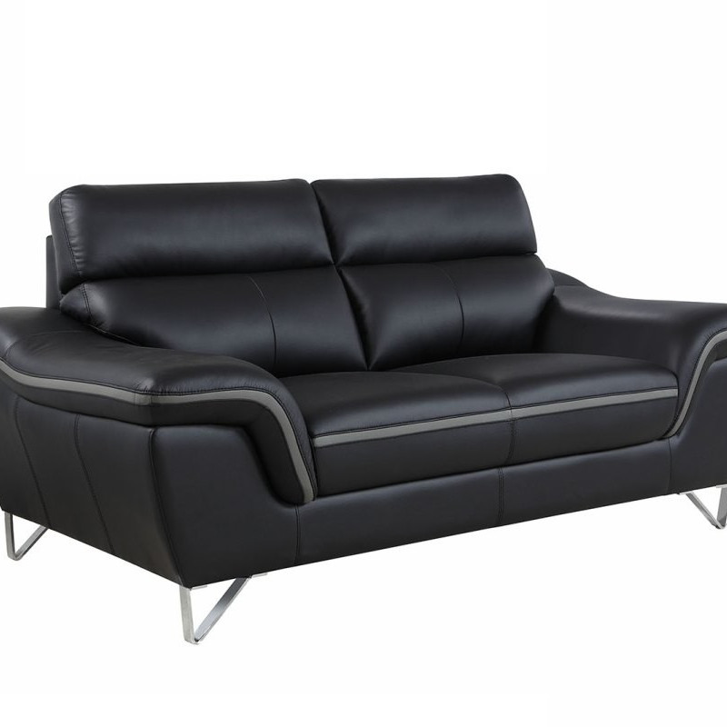 168 - Black Loveseat
