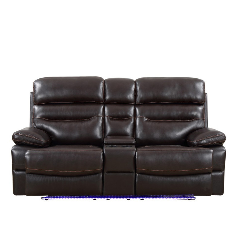 9442 - Brown Power Reclining Console Loveseat