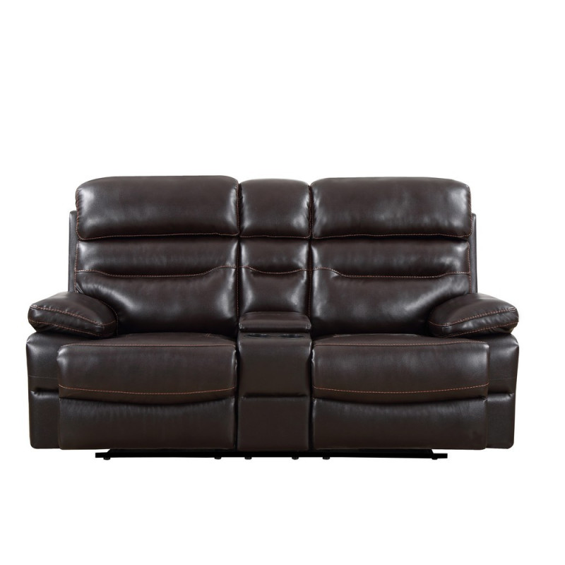 9442 - Brown Console Loveseat