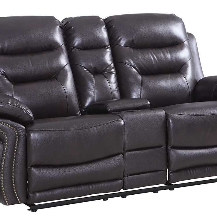 9392 - Brown Console Loveseat