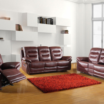 9392 - Burgundy 2PC SETS Sofa + Loveseat