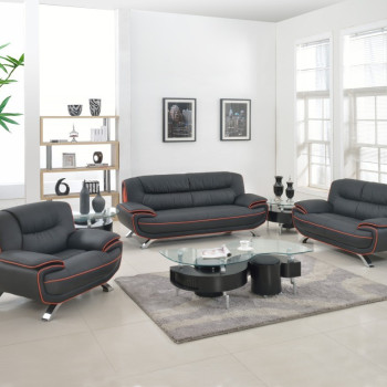 405 - Black 2PC SETS Sofa + Loveseat