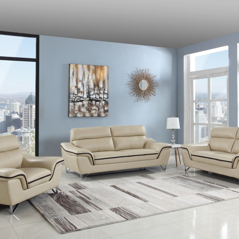 168 - Beige 2PC SETS Sofa +Loveseat
