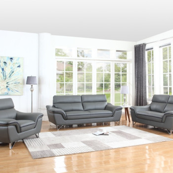 168 - Gray 2PC SETS Sofa + Loveseat