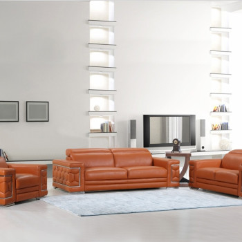 692 - Camel 2pc sets Sofa + Loveseat