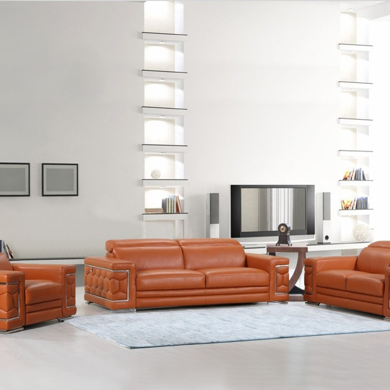 692 - Camel 2pc sets Sofa + Loveseat