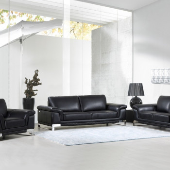 411 - Black 2pc sets Sofa + Loveseat