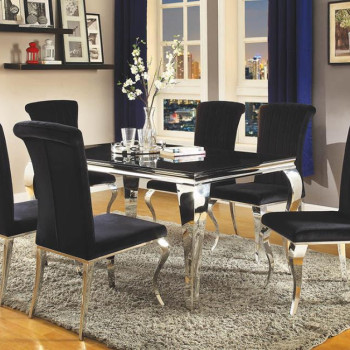 Carone Rectangular Dining Table Chrome And Black