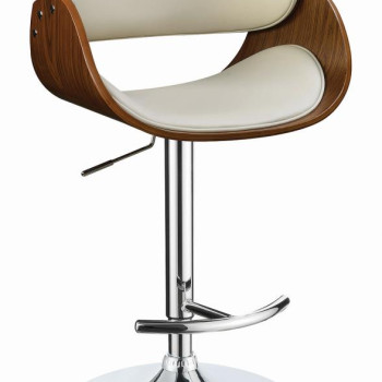 104966 Adjustable Bar Stool Ecru And Chrome