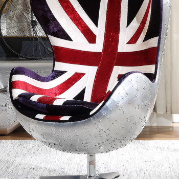 59835 Brancaster Patterned Fabric/Metal Accent Chair