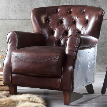 59830 Brancaster Vintage Brown/Top Grain Leather Accent Chair