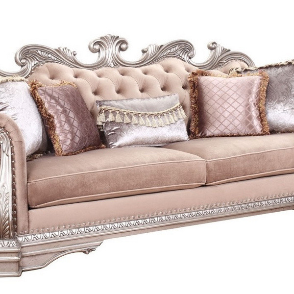 56930 Northville Tan Velvet 2-Seat Sofa