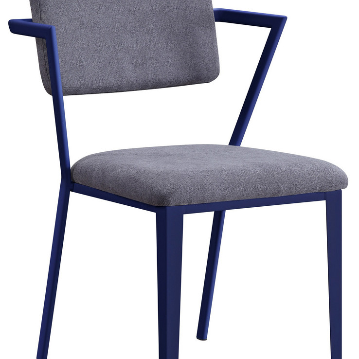 37908 Cargo Blue Finish Metal/Grey Fabric Chair