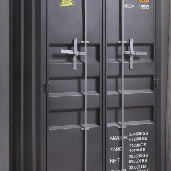 37899 Cargo Gunmetal Finish Metal Double Doors Wardrobe