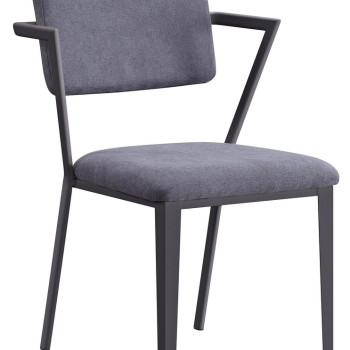 37898 Cargo Grey/Gunmetal Fabric/White Metal Chair