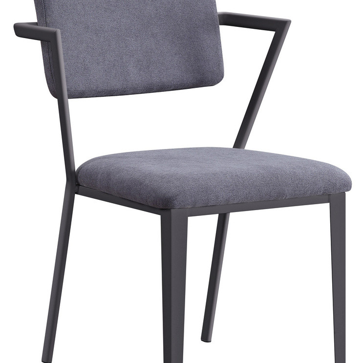37898 Cargo Grey/Gunmetal Fabric/White Metal Chair