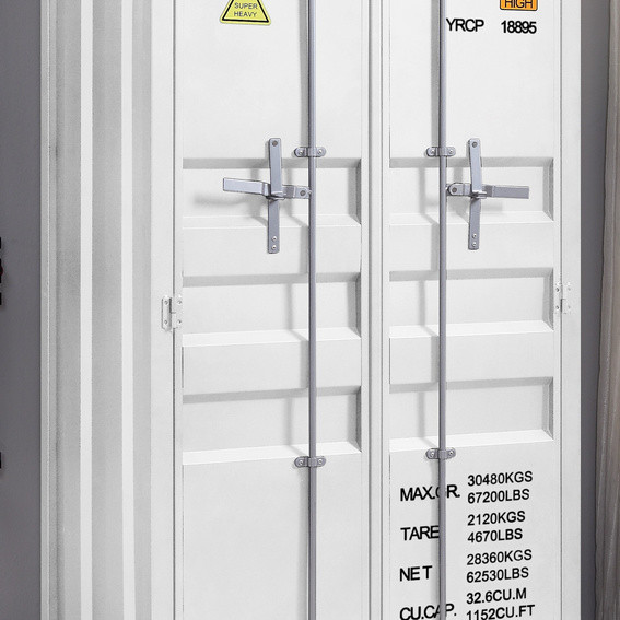 37889 Cargo White Metal Double Doors Wardrobe