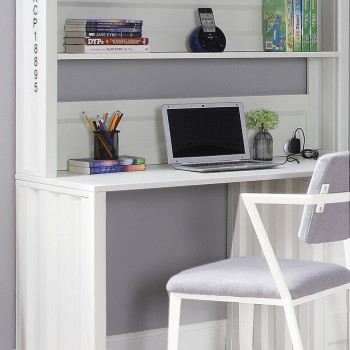 37887 Cargo White Metal Computer Desk & Hutch