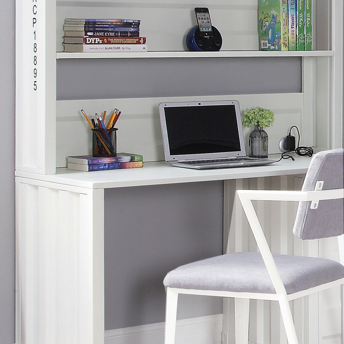 37887 Cargo White Metal Computer Desk & Hutch