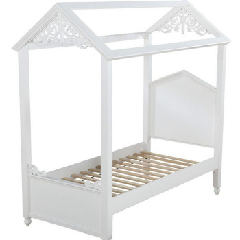 37345F Rapunzel White Wood Full Canopy Bed