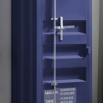 35941 Cargo Blue Finish Metal Wardrobe w/Single Door