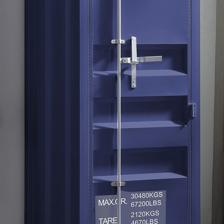 35941 Cargo Blue Finish Metal Wardrobe w/Single Door