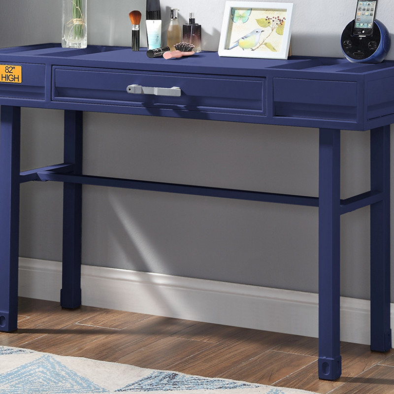35939 Cargo Blue Finish Metal/Wood Vanity Desk