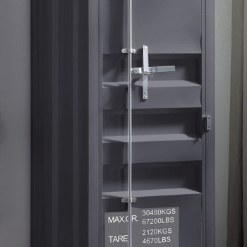 35926 Cargo Gunmetal Finish Metal Wardrobe w/Single Door