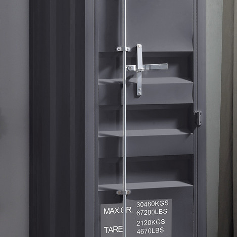 35926 Cargo Gunmetal Finish Metal Wardrobe w/Single Door