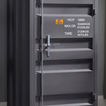 35925 Cargo Gunmetal Finish Metal Chest w/Single Door