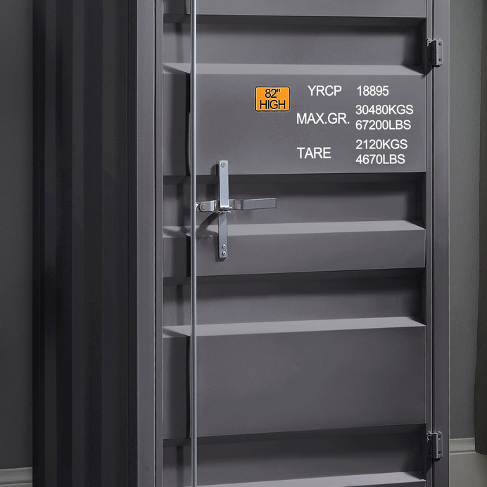 35925 Cargo Gunmetal Finish Metal Chest w/Single Door