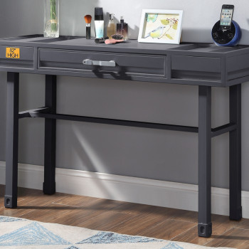 35924 Cargo Gunmetal Finish Metal/Wood Vanity Desk