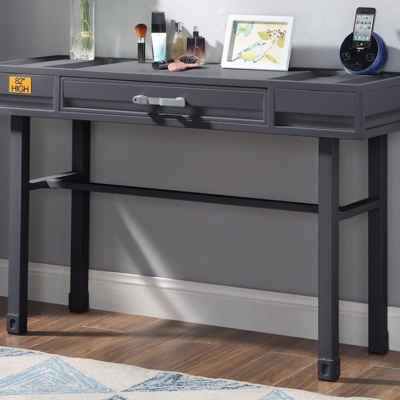 35924 Cargo Gunmetal Finish Metal/Wood Vanity Desk