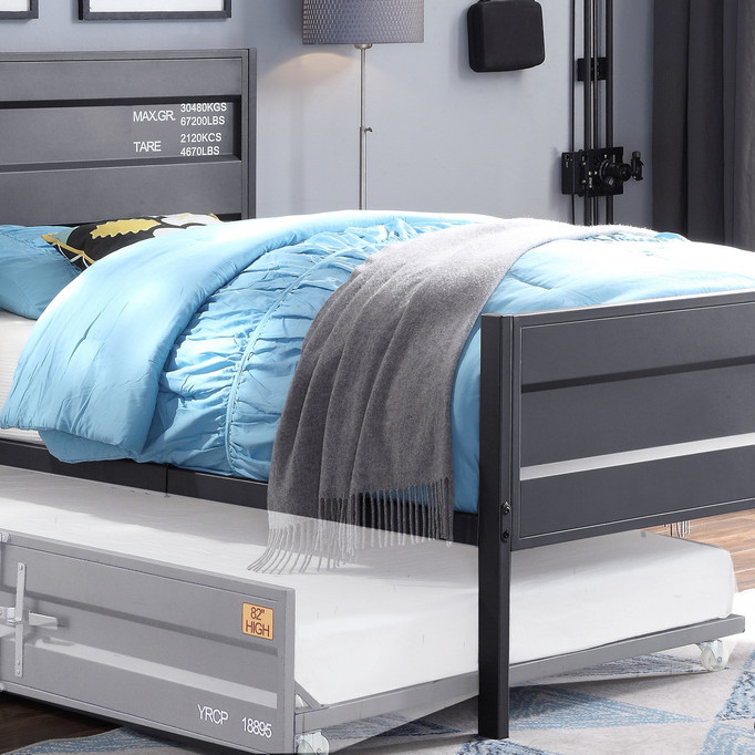 35920T Cargo Gunmetal Finish Metal Twin Bed