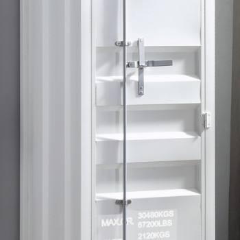 35911 Cargo White Metal Wardrobe w/Single Door