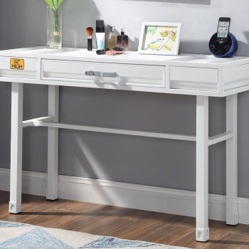 35909 Cargo White Metal/Wood Vanity Desk