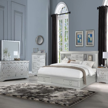 Louis Philippe III Queen Bed in Platinum - Acme Furniture 24920Q