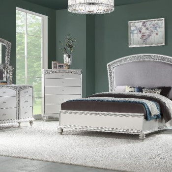 21794CK-4PC 4PC SETS Maverick California King Bed in Fabric & Platinum