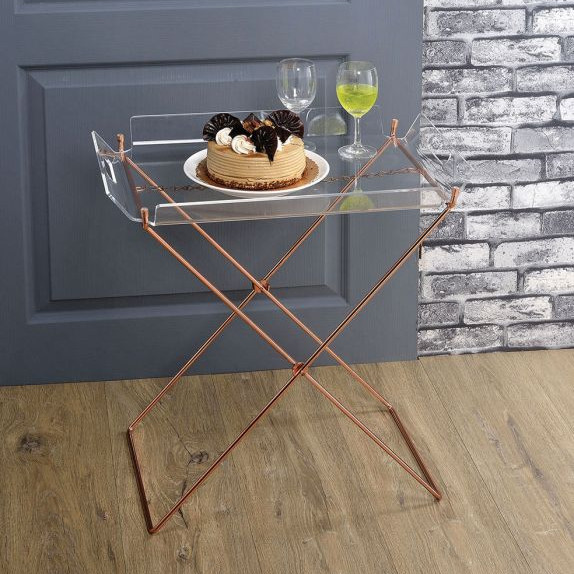 Cercie Tray Table in Clear Acrylic & Copper - Acme Furniture 98189