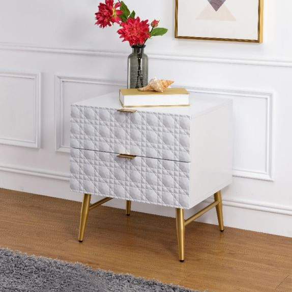 Maisey II Nightstand in White & Gold - Acme Furniture 97671