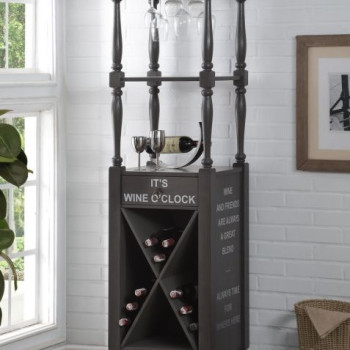 Anthony Wine Cabinet in Antique Gray - Acme Furniture 97460