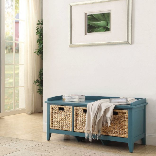 Flavius Bench w/Storage in Teal - Acme Furniture 96761