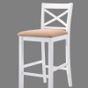 Tobie Bar Chair in Fabric & White - Acme Furniture 96722