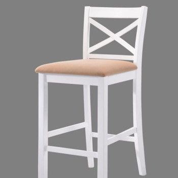Tobie Bar Chair in Fabric & White - Acme Furniture 96722