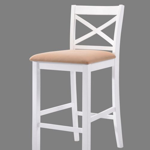 Tobie Bar Chair in Fabric & White - Acme Furniture 96722