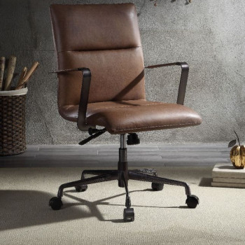 Indra Office Chair in Vintage Chocolate Top Grain Leather - Acme Furniture 92568