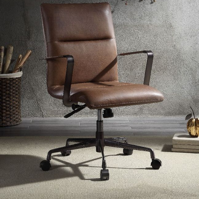 Indra Office Chair in Vintage Chocolate Top Grain Leather - Acme Furniture 92568