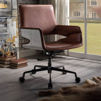 Kamau Office Chair in Vintage Cocoa Top Grain Leather - Acme Furniture 92567
