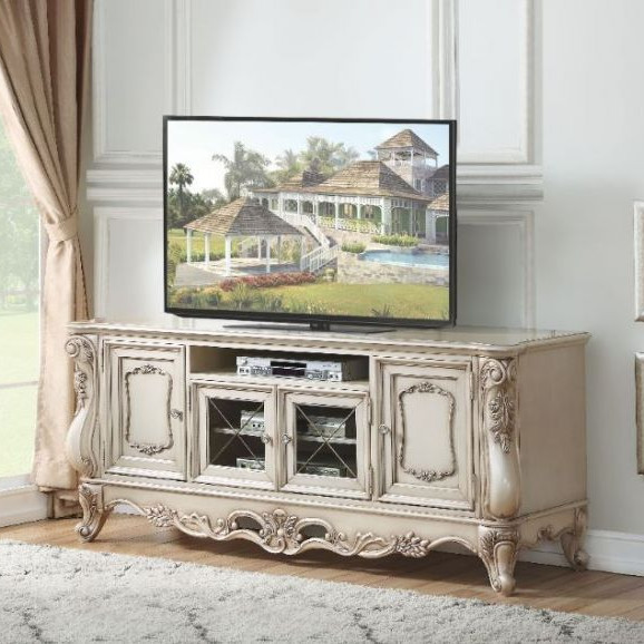 Gorsedd TV Stand in Antique White - Acme Furniture 91443