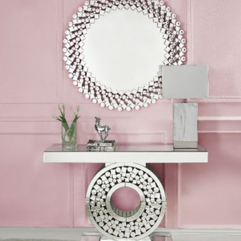 Kachina Console Table in Mirrored & Faux Gems - Acme Furniture 90502